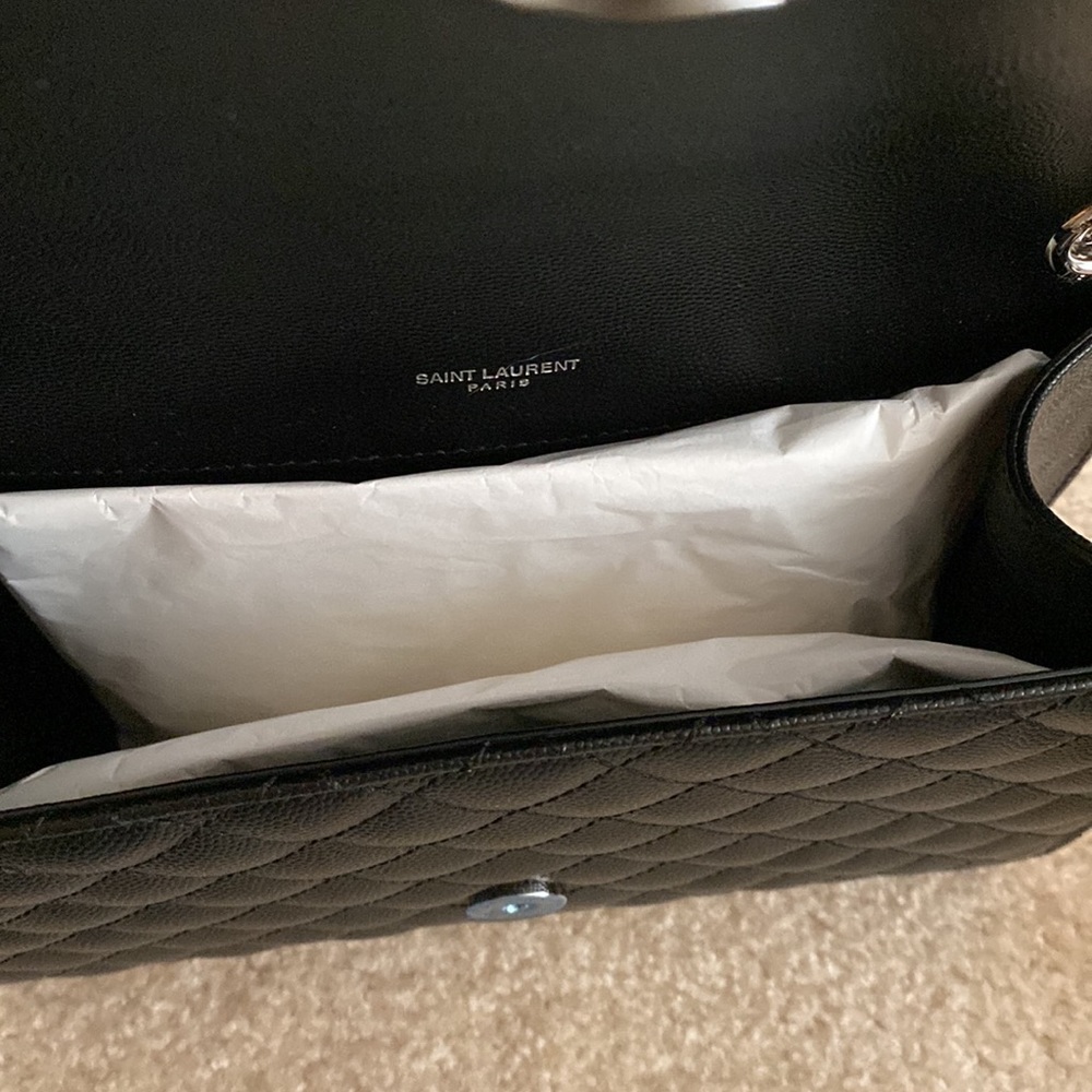 Ysl Medium Envelope Bag Black/Silver - image 6